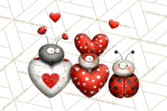 Groovy Retro Valentine Bug Clipart PNG, 70s Love Clip Art Product Image 5