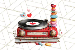 Groovy Retro Valentine Bug Clipart PNG, 70s Love Clip Art Product Image 4