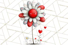 Groovy Retro Valentine Bug Clipart PNG, 70s Love Clip Art Product Image 5