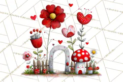 Groovy Retro Valentine Bug Clipart PNG, 70s Love Clip Art Product Image 2