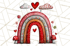 Groovy Retro Valentine Bug Clipart PNG, 70s Love Clip Art Product Image 3