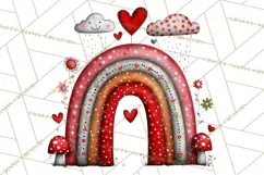 Groovy Retro Valentine Bug Clipart PNG, 70s Love Clip Art Product Image 3