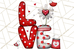 Groovy Retro Valentine Bug Clipart PNG, 70s Love Clip Art Product Image 4