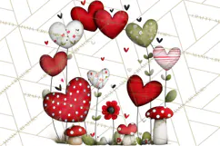 Groovy Retro Valentine Bug Clipart PNG, 70s Love Clip Art Product Image 5