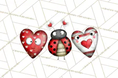 Groovy Retro Valentine Bug Clipart PNG, 70s Love Clip Art Product Image 2