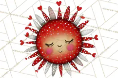 Groovy Retro Valentine Bug Clipart PNG, 70s Love Clip Art Product Image 4