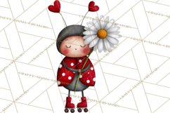 Groovy Retro Valentine Bug Clipart PNG, 70s Love Clip Art Product Image 4