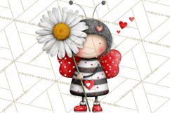 Groovy Retro Valentine Bug Clipart PNG, 70s Love Clip Art Product Image 3