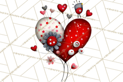 Groovy Retro Valentine Bug Clipart PNG, 70s Love Clip Art Product Image 5