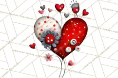 Groovy Retro Valentine Bug Clipart PNG, 70s Love Clip Art Product Image 5