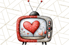 Groovy Retro Valentine Bug Clipart PNG, 70s Love Clip Art Product Image 3