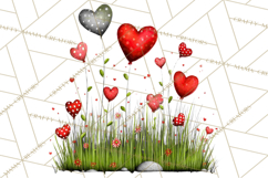 Groovy Retro Valentine Bug Clipart PNG, 70s Love Clip Art Product Image 5