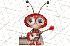 Groovy Retro Valentine Bug Clipart PNG, 70s Love Clip Art Product Image 5