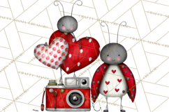Groovy Retro Valentine Bug Clipart PNG, 70s Love Clip Art Product Image 5
