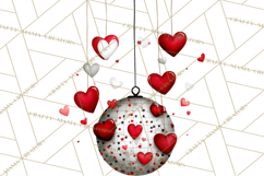 Groovy Retro Valentine Bug Clipart PNG, 70s Love Clip Art Product Image 4