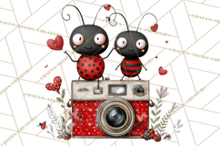 Groovy Retro Valentine Bug Clipart PNG, 70s Love Clip Art Product Image 4
