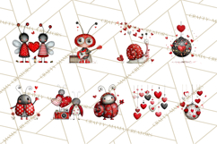 Groovy Retro Valentine Bug Clipart PNG, 70s Love Clip Art Product Image 2