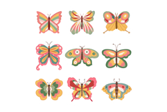 groovy butterfly set cartoon Product Image 1