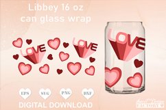 Retro love Can Glass Svg, Groovy LIBBEY GLASS SVG Product Image 1