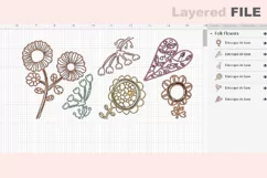 Folk flowers can glass svg, retro floral LIBBEY GLASS SVG Product Image 2