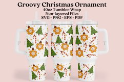groovy christmas ornament 40oz quencher tumbler sublimation full wrap high resolution transparant background