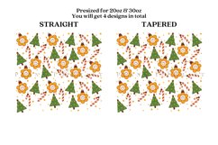 groovy christmas ornament skinny tumbler sublimation wrap with high resolution and transparant background are for 20oz and 30oz skinny tumbler