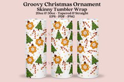 groovy christmas ornament skinny tumbler sublimation wrap with high resolution and transparant background are for 20oz and 30oz skinny tumbler