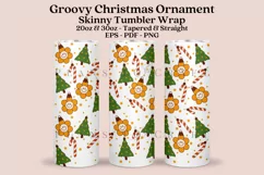 groovy christmas ornament skinny tumbler sublimation wrap with high resolution and transparant background are for 20oz and 30oz skinny tumbler