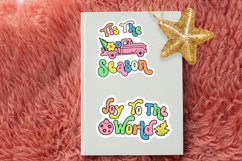 Groovy Christmas Stickers Bundle I Retro Holiday Stickers 