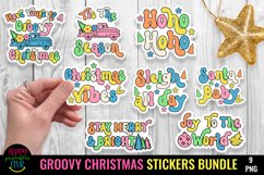 Groovy Christmas Stickers Bundle I Retro Holiday Stickers 