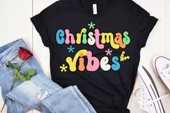 Groovy Christmas Vibes Sublimation I Retro Christmas PNG