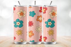 Groovy colorful floral 20 Oz Tumbler Wrap Sublimation Design Product Image 1