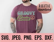 Groovy Dada SVG - Birthday SVG - Family Retro Birthday Dad Product Image 2