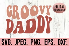 Groovy Daddy SVG - Birthday Family Retro Groovy Wavy Vintage Product Image 1