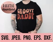 Groovy Daddy SVG - Birthday Family Retro Groovy Wavy Vintage Product Image 2