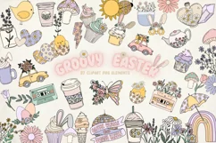 Groovy Easter Clipart Bundle Spring Clipart Easter Png 
