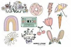 Groovy Easter Clipart Bundle Spring Clipart Easter Png 