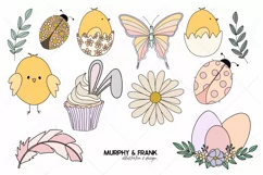 Groovy Easter Clipart Bundle Spring Clipart Easter Png 