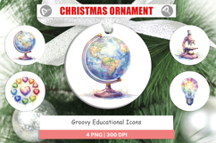 Groovy Educational Icons Ornament Product Image 1