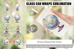 Groovy Educational Icons Glass Can Product Image 1