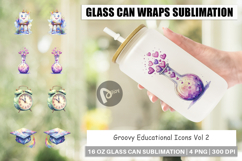 Groovy Educational Icons Glass Can Product Image 1