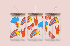 groovy element rainbow star libbey beer can glass full wrap svg presized template for 16oz and 20oz glass
