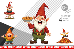 Groovy Fall Gnomes Clipart Product Image 1