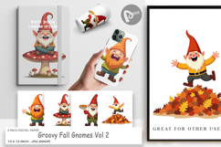 Digital Paper Groovy Fall Gnomes Product Image 1