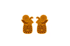 Groovy Floral Mason Jar Studs Earrings, Laser Cut Template Product Image 2