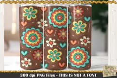 Inflated 3D Groovy Flowers Tumbler Wrap is a professional design that is available at 300dpi PNG to use for sublimation of tumblers. Avalaible for 30oz and 20oz sizes.