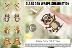 Glass Can Groovy Fall Critters Product Image 1
