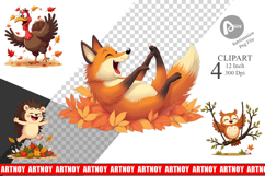 Groovy Fall Critters Clipart Product Image 1