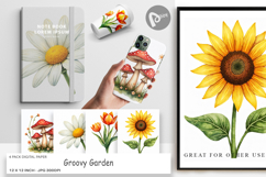 70s Groovy Garden Digital Paper Product Image 1