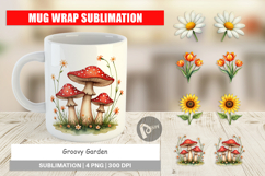 70s Groovy Garden Mug Wrap Product Image 1